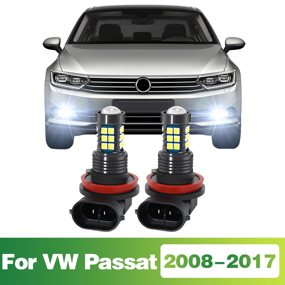 

2 шт. светодиодные лампы автомобиля передние противотуманные фары для VW Passat 2008 2009 2010 2011 2012 2013 2014 2015 2016 2017 аксессуары
