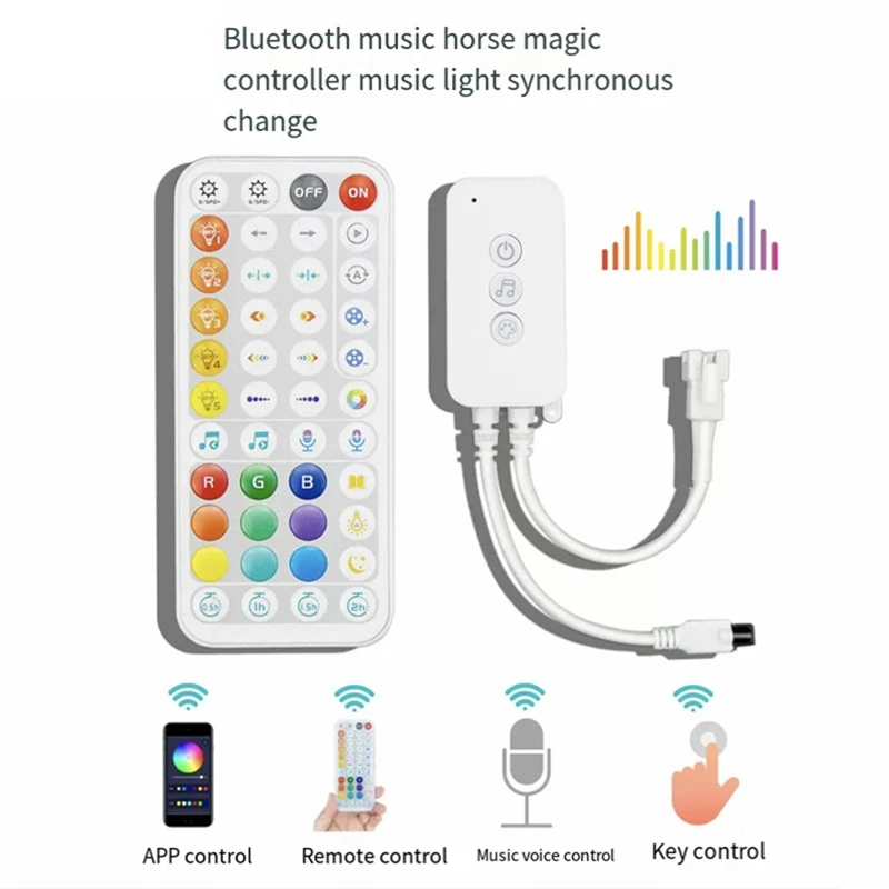 ABJY-Tuya Wifi SPI LED コントローラー Alexa Google ホーム IR44 キーリモート WS2811 WS2812 FCOB RGB IC アドレス指定可能なストリップライト