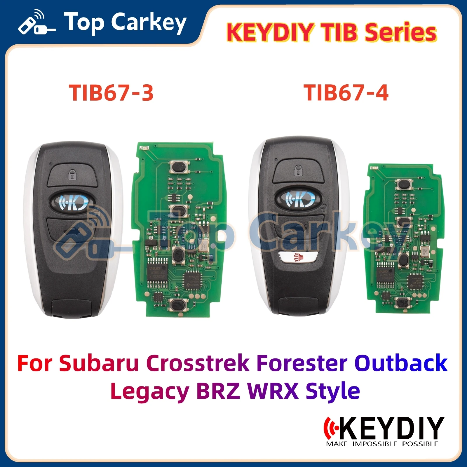 

KEYDIY KD TIB67 TIB67-3 TIB67-4 Universal Smart Key with 8A 4D Chip for Subaru Crosstrek Forester Outback BRZ WRX Style
