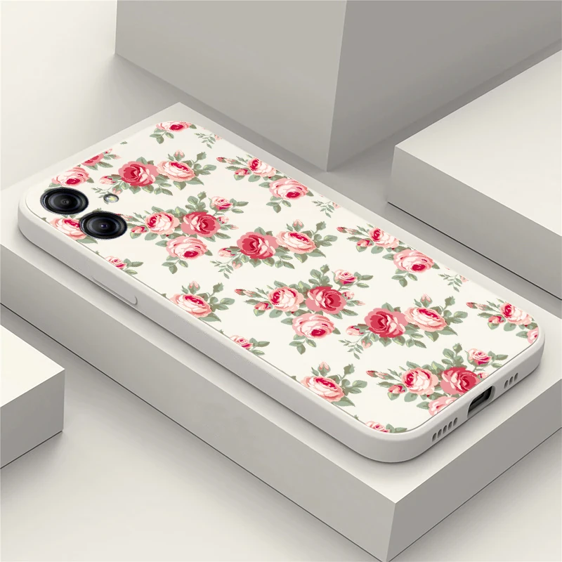 Soft TPU Silicone Phone Case For Samsung Galaxy A51 A71 A31 A21S A11 A05 A05S A06 A07 A60 A50 A30 Floral Painting Back Cover