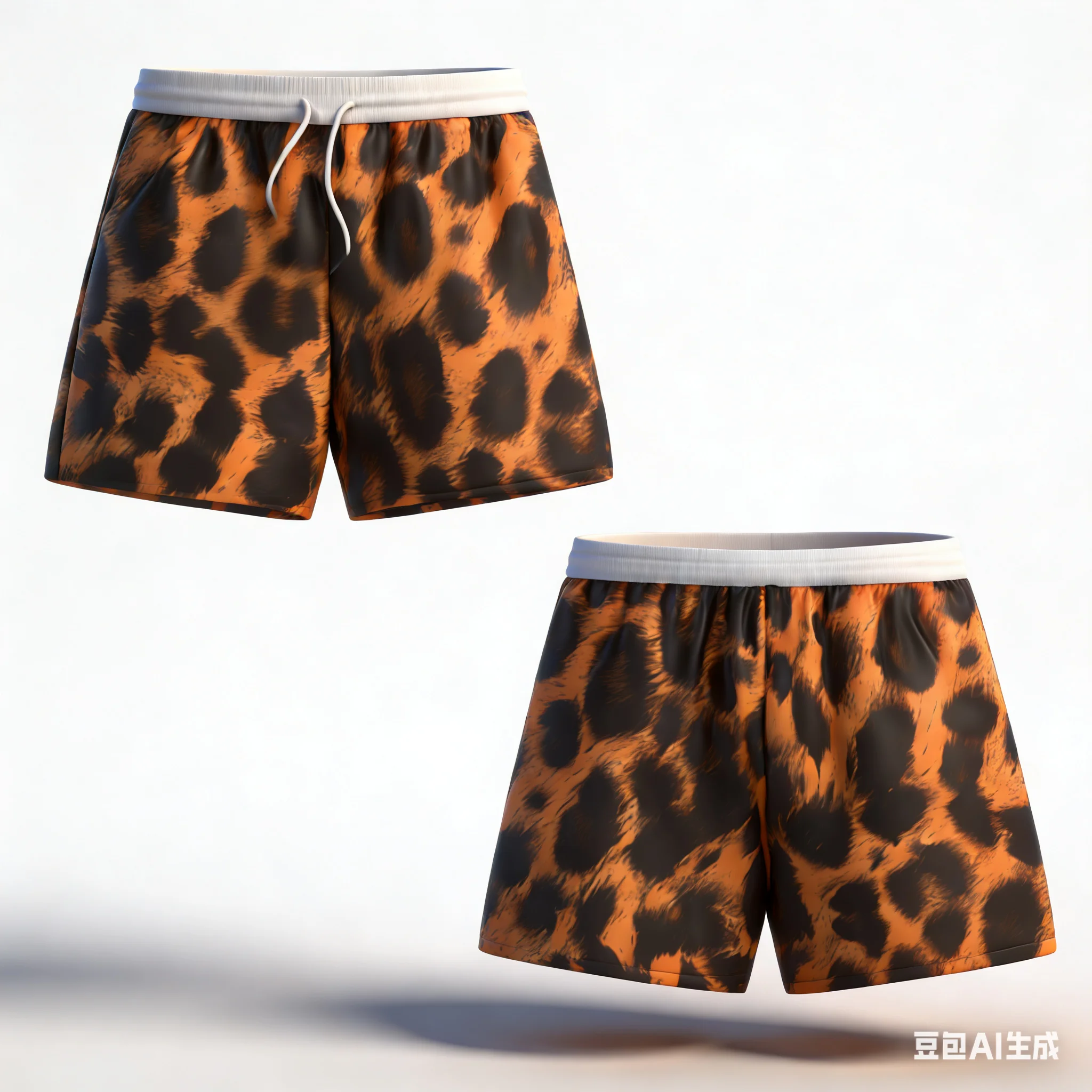 

Summer Men's Fitness Casual Shorts T-shirt Leopard Print Casual Sports T-shirt Bodybuilding Shorts Men's Beach Pants Loose Fit
