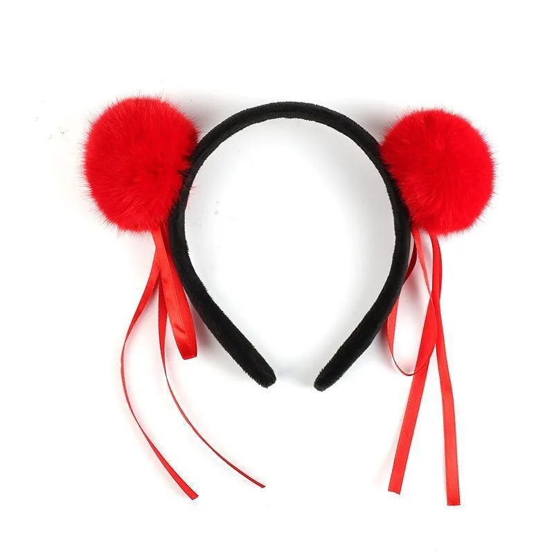 Cute Cartoon Hairball Headband Nezha Magic Child Came To The World Headband Carnival Cosplay Party Stage Performance Props