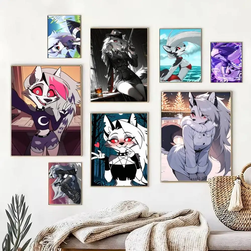 Sassy L-Loona Wolf  Poster Waterproof Wall Art Sticker For Bar Living Room Vintage Decor High Quality Print Gift