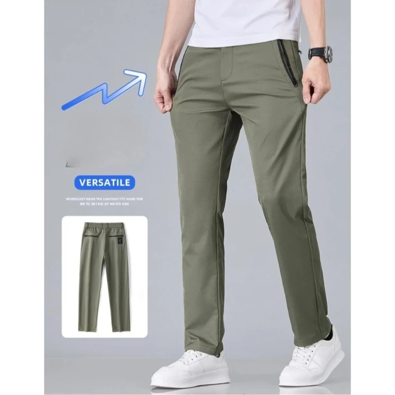 

Spring Autumn Slim Men Casual Pants Classic Business Straight Stretch Golf Long Trousers Korean Fashion Male Clothing Suit Pants