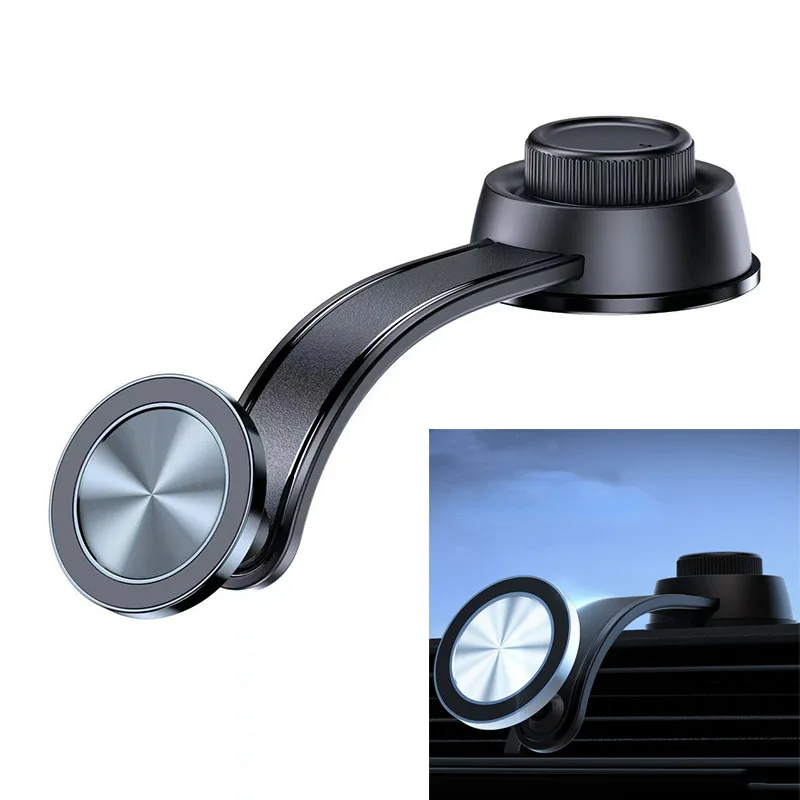 

Universal Magnetic Car Phone Holder 360-Degree Rotation Dashboard Suction Cup Phone Mount Strong Ring Magnet Smartphone Stand