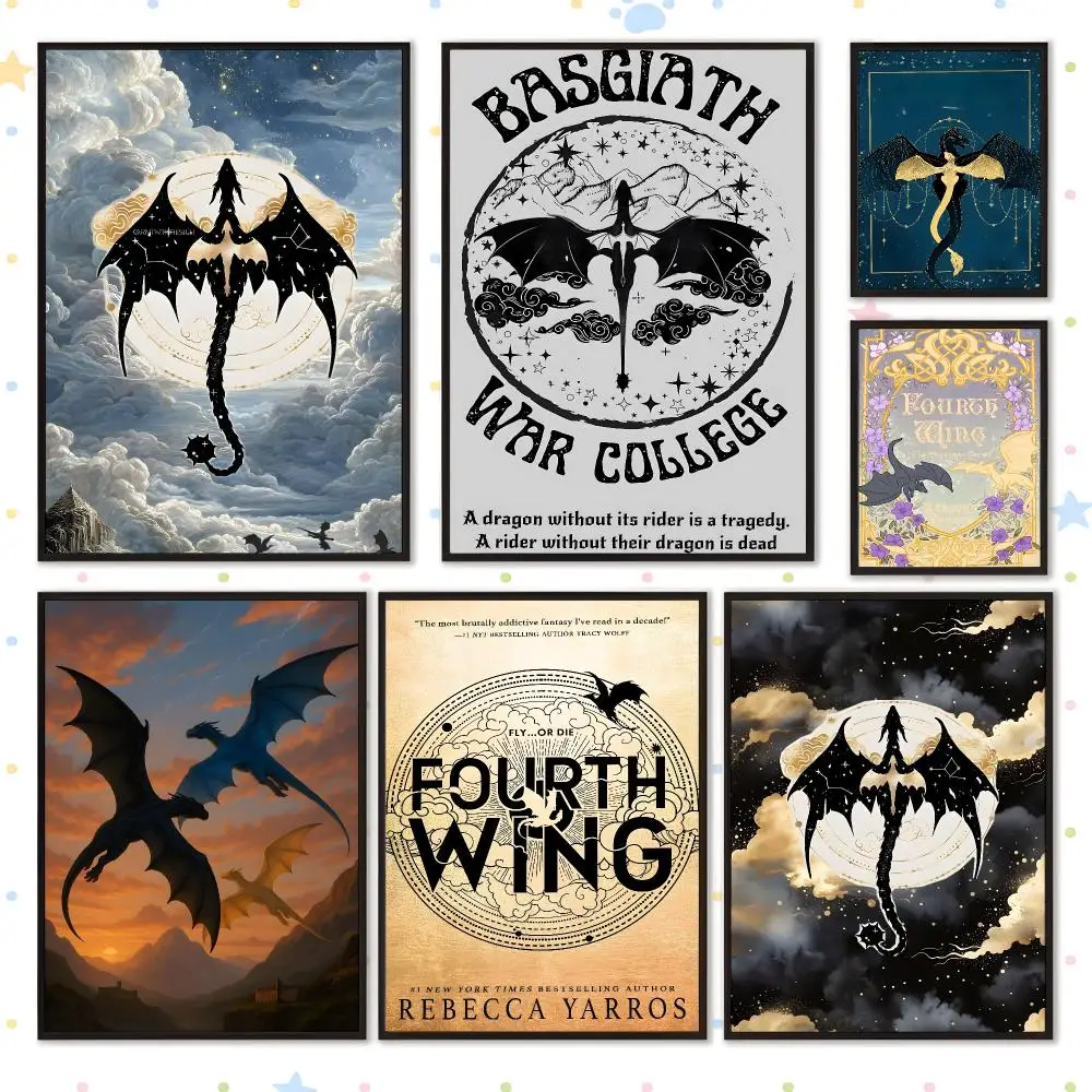 Book Popular Popular TV Fourth Wing Poster HD Waterproof PP Self Adhesive Aesthetic Bedroom Dorm Gaming Room Home Decor Gift