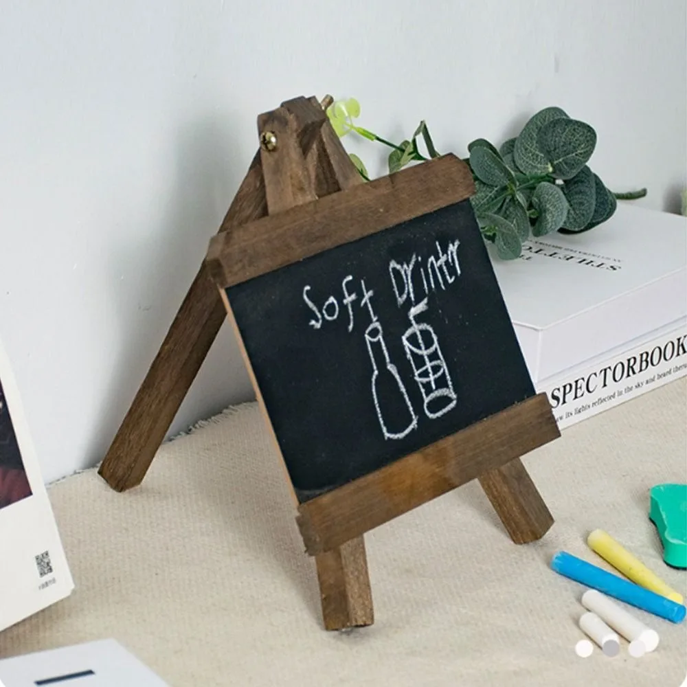 

Mini Retro Bar Chalkboard Nordic Style Collapsible Desktop Memo Board Writing Board Multi-Function Small Wooden Blackboard