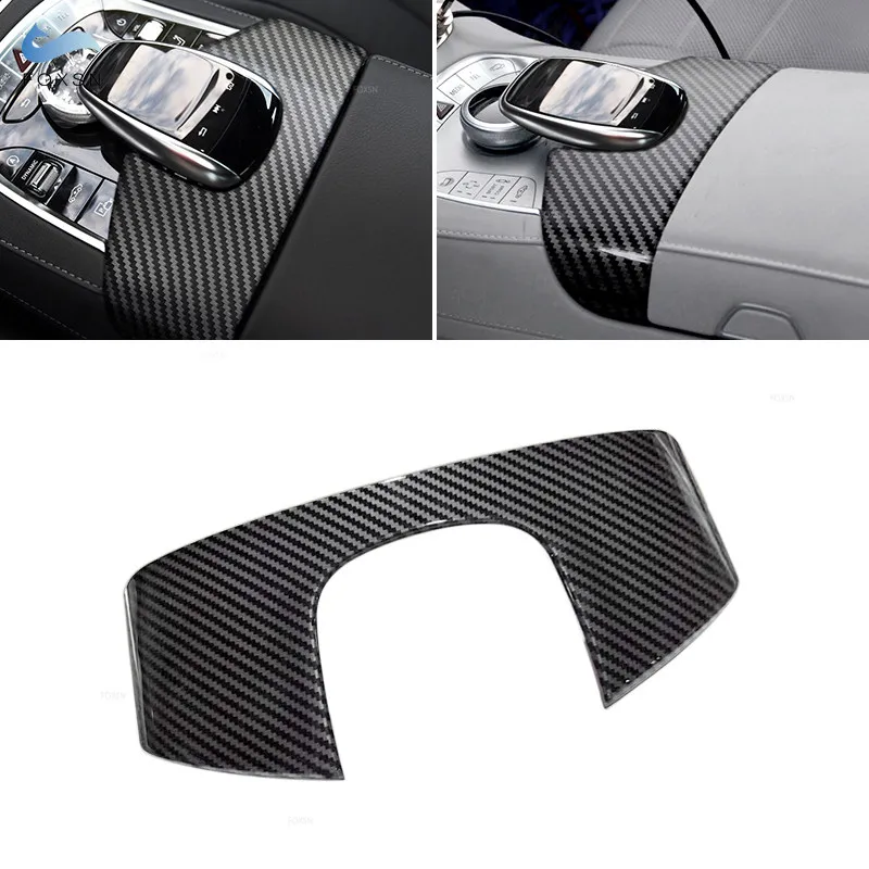 For Mercedes Benz S Class W221 08-12 W222 14-19 ABS Carbon Fiber Texture Center Console Armrest Box Phone Cover Dial Pad Housing