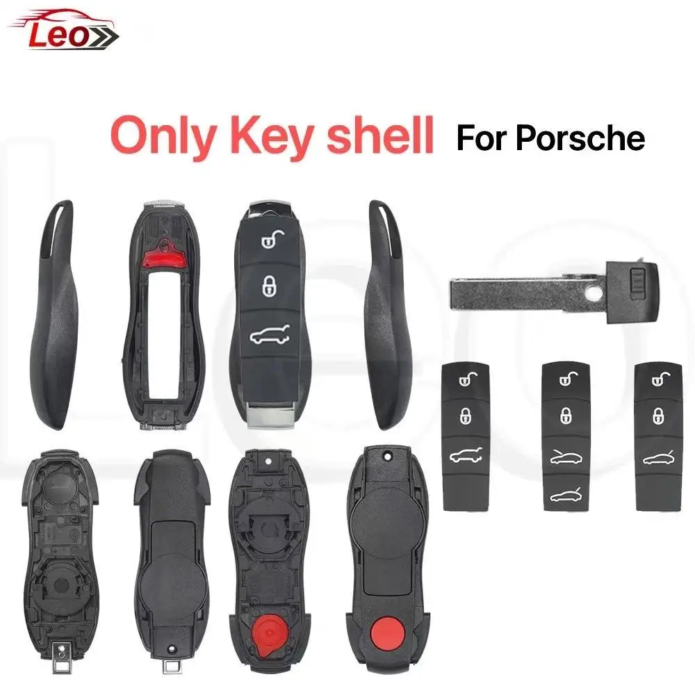 

Leo For Porsche keyless go key shell 3-4-5button for Panamera Carman Macan Bobst Cayenne 911 970 981 991 996 92A 2018-Mujer
