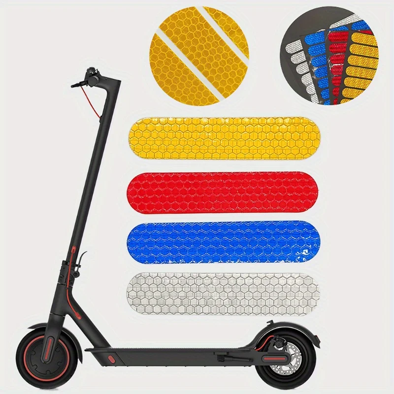 Scooter Wheel Reflective Stickers - Side Warning Luminous Film Stickers, Accessories for Improving Visibility and Travel Safety