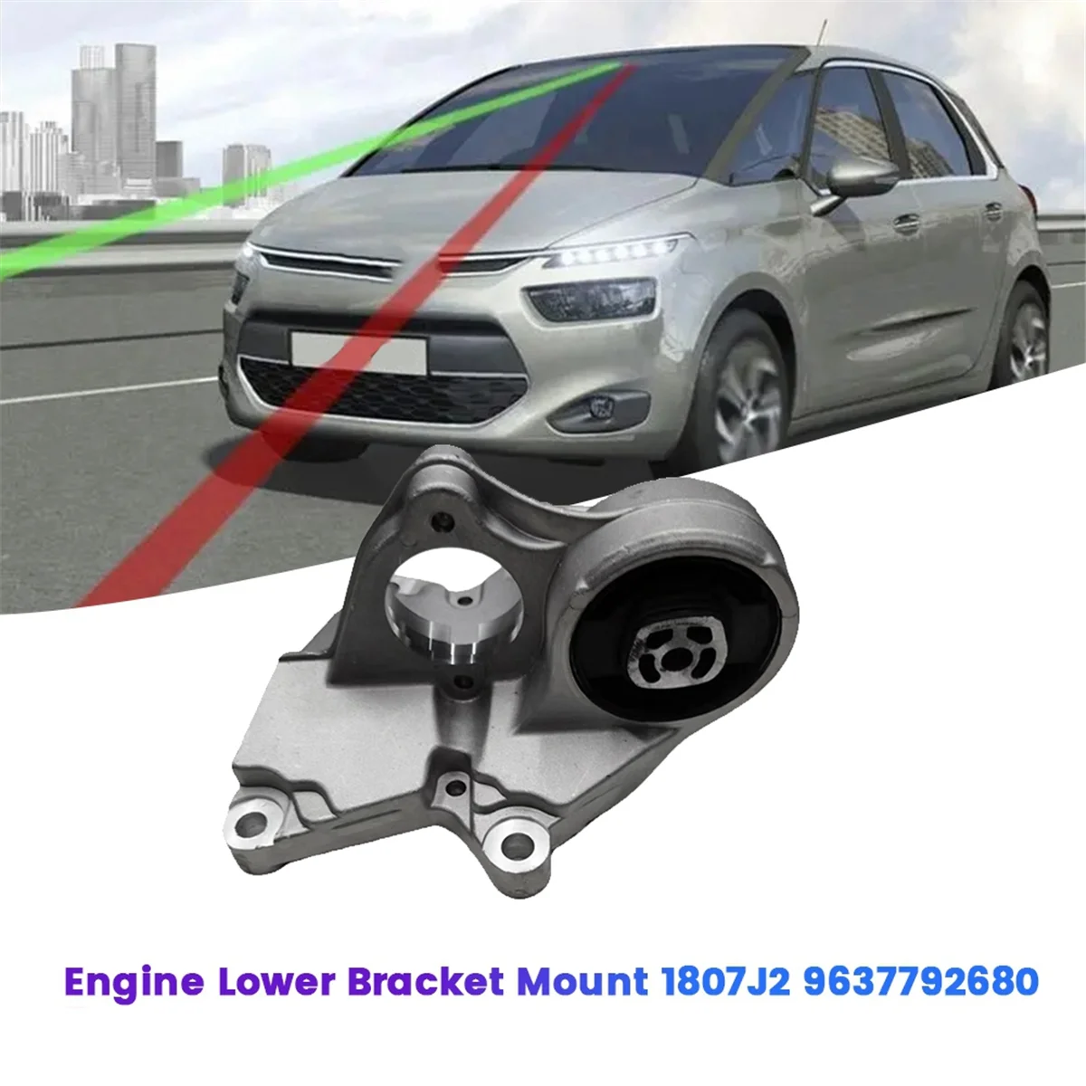 Engine Lower Bracket Mount 1807J2 9637792680 for Peugeot Citroen Picasso Xsara 2.0 Displacement Aluminum Bracket