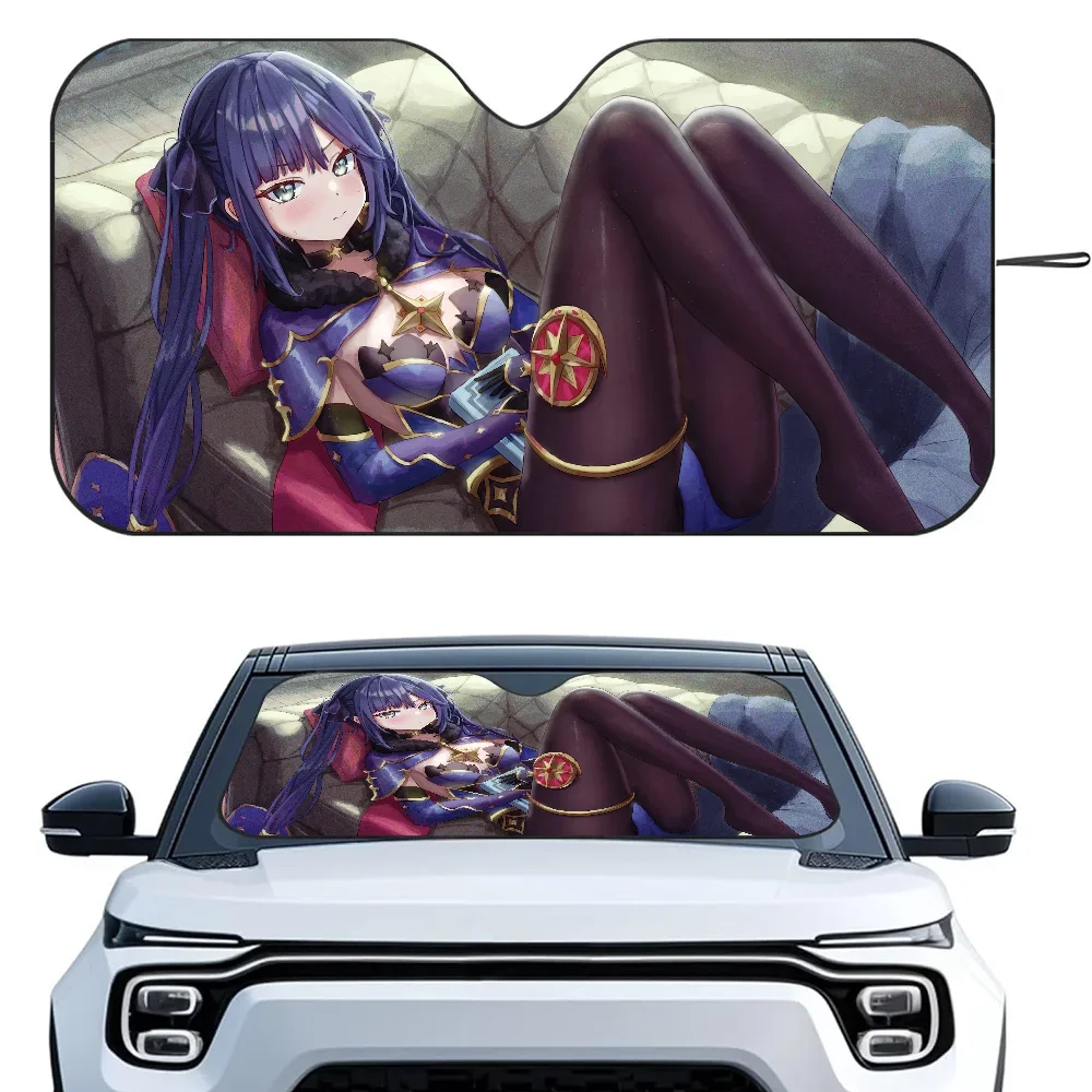 

Mona Genshin Impact Car Sunsha теплоизоляционная алюминиевая пленка лобовое стекло солнцезащитные козырьки блоки УФ-лучи автомобильный солнцезащитный козырек