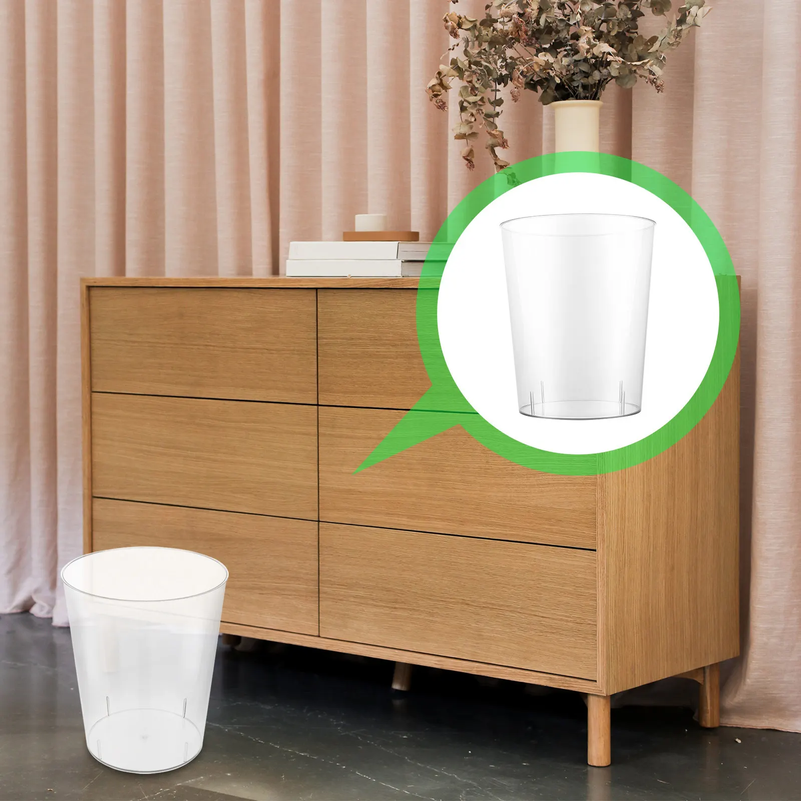 

Высококачественное прозрачное мусорное ведро без крышки для ванной, кухни, офиса, спальни, для хранения отходов животных