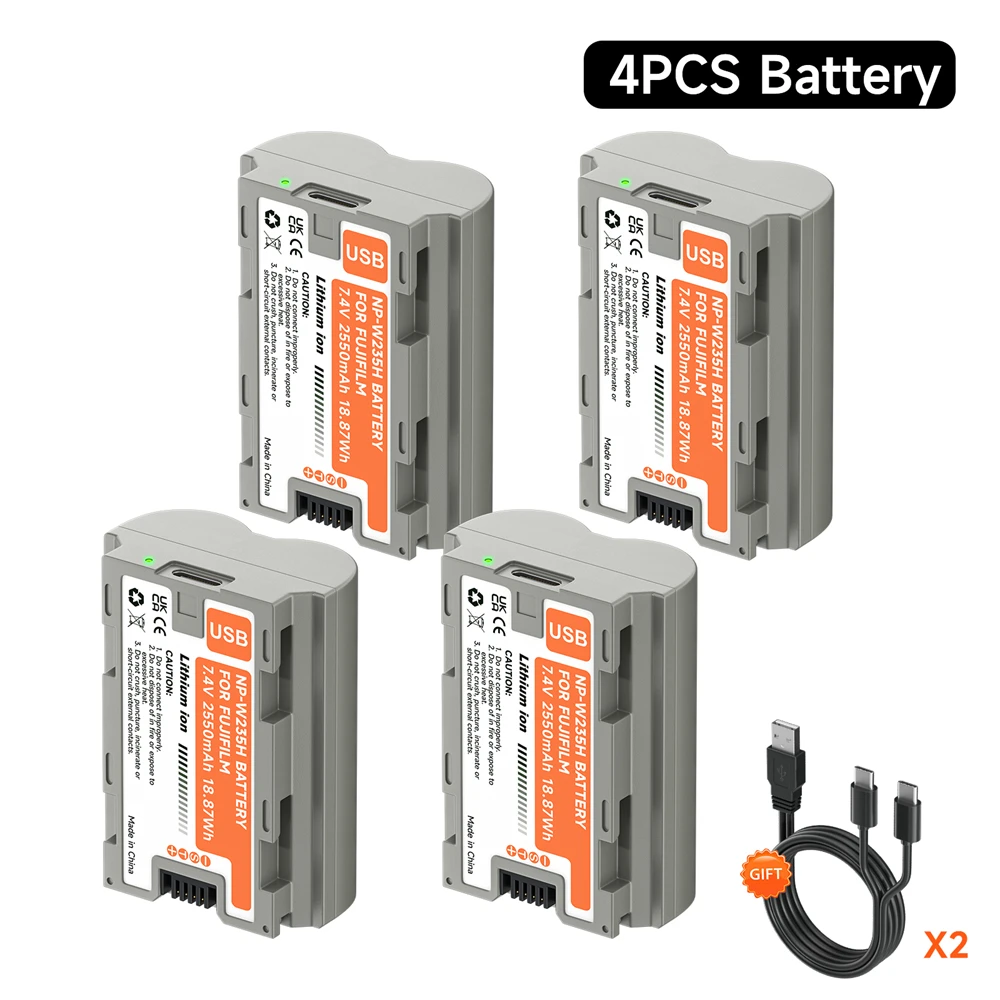 NP W235 NPW235 NP-W235 USB Battery With Charger Box for Fujifilm Fuji X-T4 XT4 GFX 100S X-T5 X-H2 XH2S GFX 50S II image 3