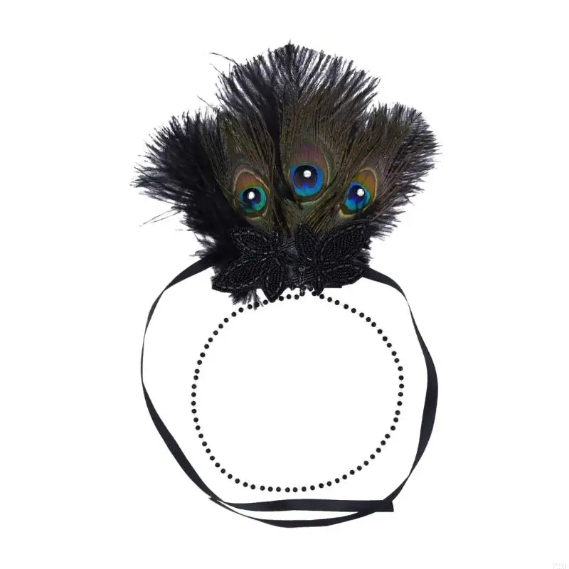 หูฟังขนนกขนาด 72xe พร้อมพู่ลูกปัดผ้าโพกศีรษะขนสัตว์ขนสัตว์