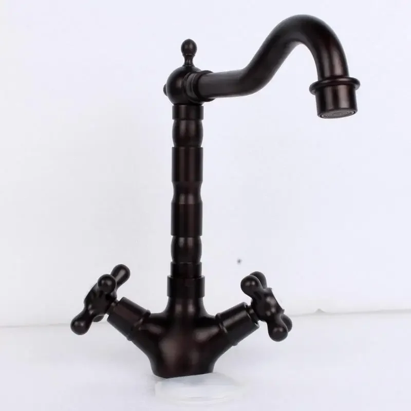 

Faucet hot and cold valve European all-copper heightened bronze basin washbasin faucet mixing valve