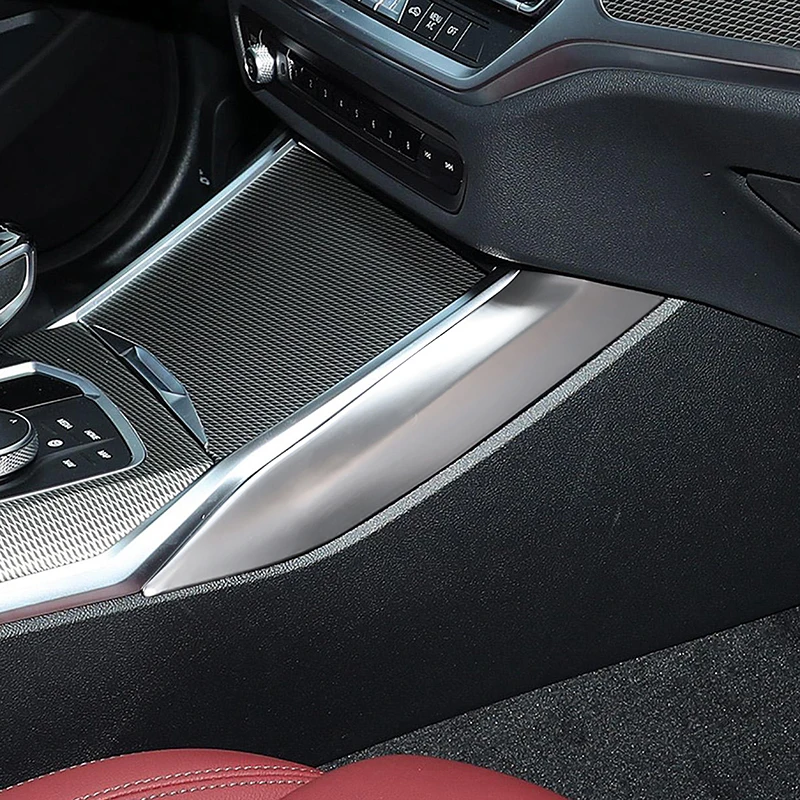 Carbon Color Stickers Car Console Gear Shift Panel Both Side Cover Trim Strips For BMW 3 Series G20 2020-22 Interior Accessories
