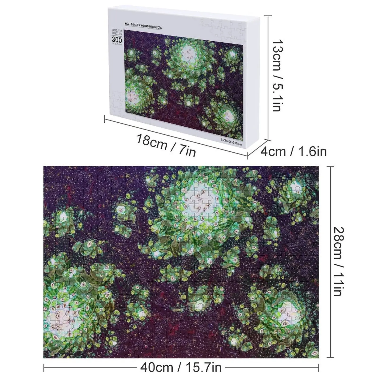 Puzzle fractale di frutta e verdura Puzzle in legno con foto opere d'arte personalizzate