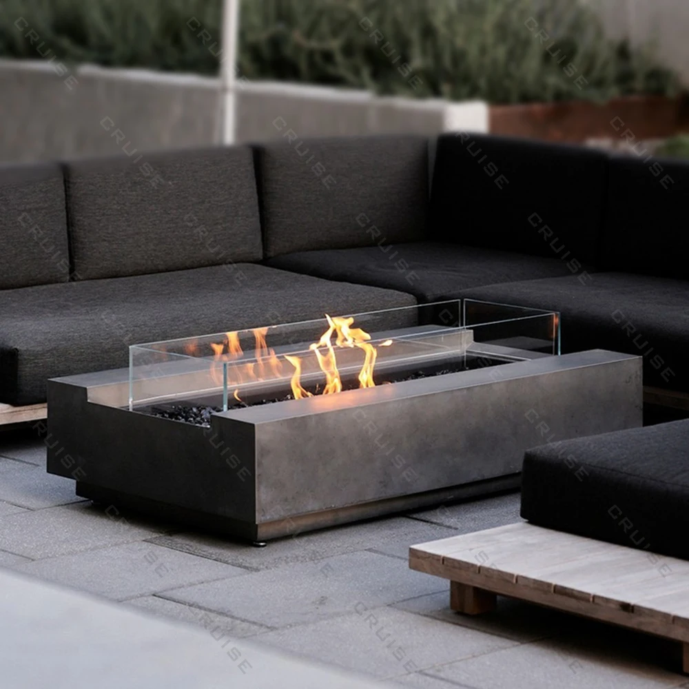 

CRUISE BBQ Cooking Smokeless Fire Bowl Outdoor Freestanding Decorative Villa Garden Wood/Gas/Alcohol 1400-890-300mm Firepit