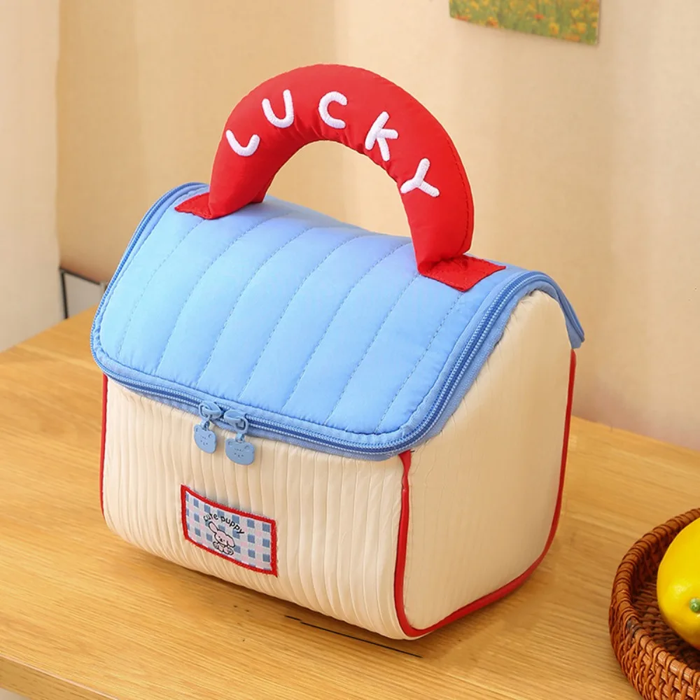 

Large Capacity Cute Cabin Makeup Bag House-shaped Kawaii Handheld Cosmetic Case Square Organizer Case Portable Storage Bag