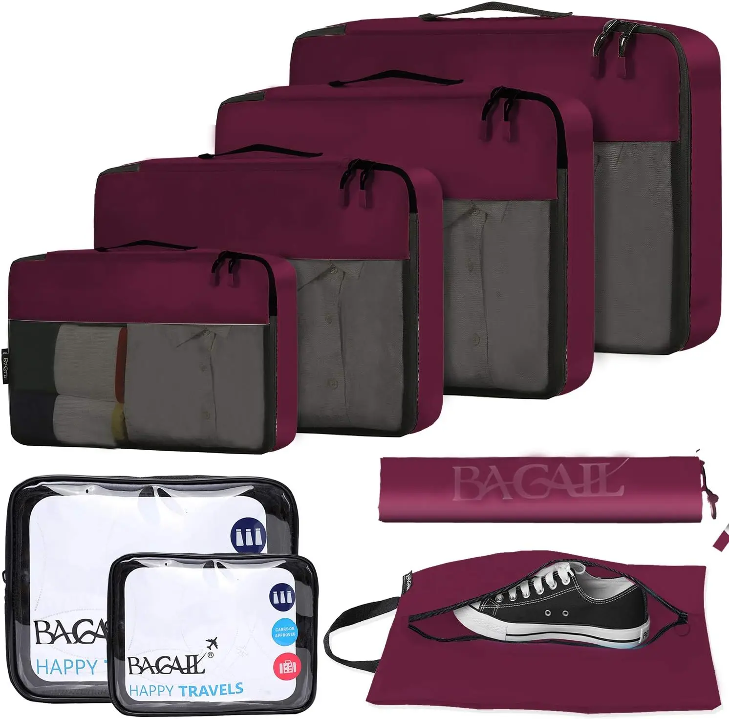 

8/9 Set Packing Cubes for Travel Luggage Organizer, Suitcase Bags Accessories