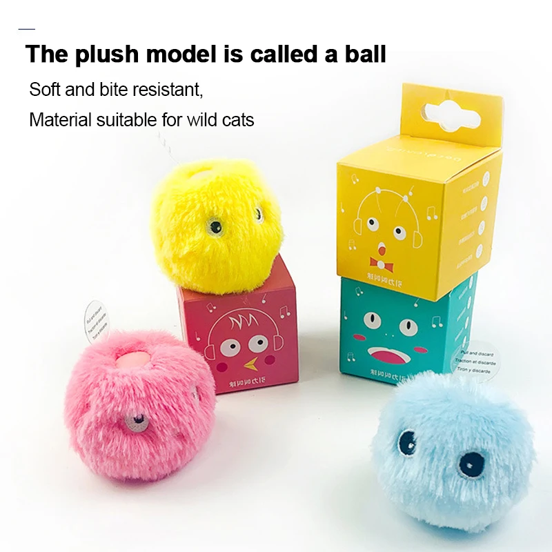 

NEW Smart Cat Toys Plush Electric Catnip Training Toy Kitten Touch Sounding Pet Product Squeak Toy Ball