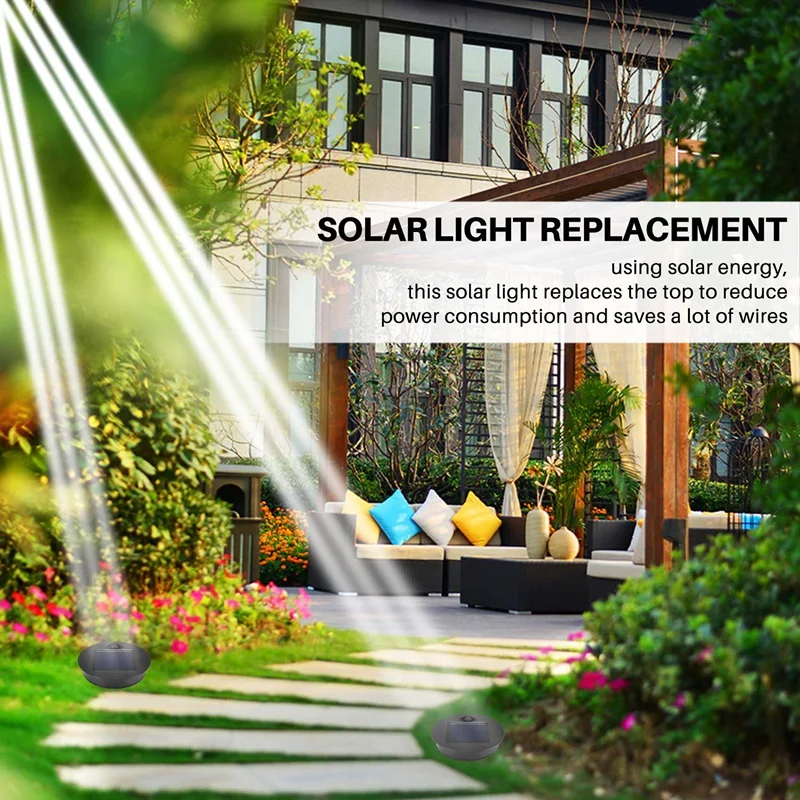 4 Pieces Replacement Solar Light Tops Outdoor Hanging Lantern Light Solar Light Parts Round Solar Lights Waterproof