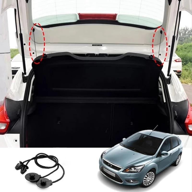 2 Pieces Of Rear Trunk Storage Bag Tray Straps Parcel Shelf String For Ford Focus Hatchback 2012-2017