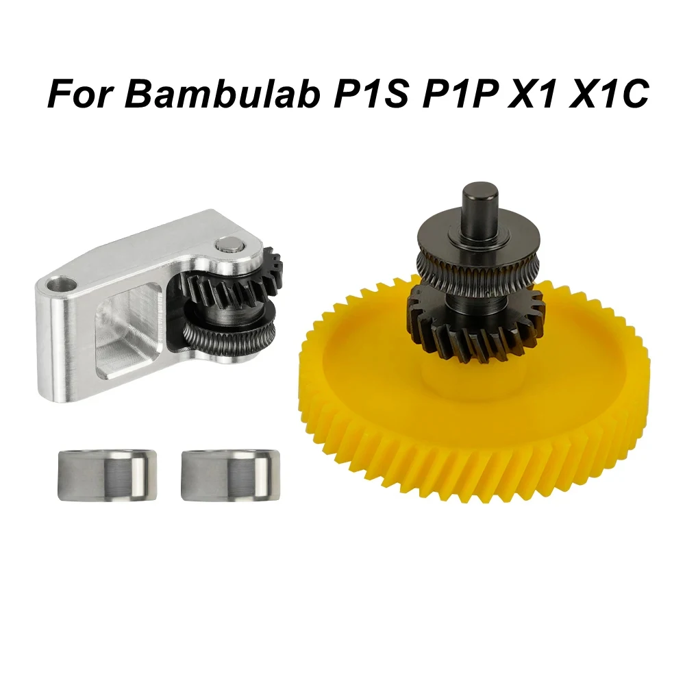 

Upgrade Hardened Steel Extruder Gear Assembly For Bambu Lab P1P X1 X1C 3D Printer Nickel Plating Wear-resisting 1.75MM Filament