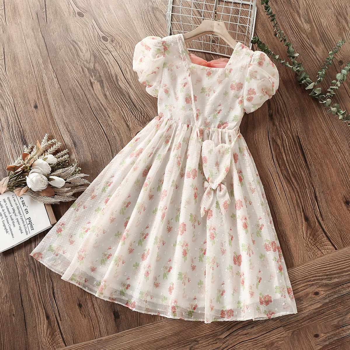 Summer Kids Princess Flower Dresses for Girls Clothes Teenagers Short Sleeve Party Dress Children Costumes 4 6 8 10 12 13 Years