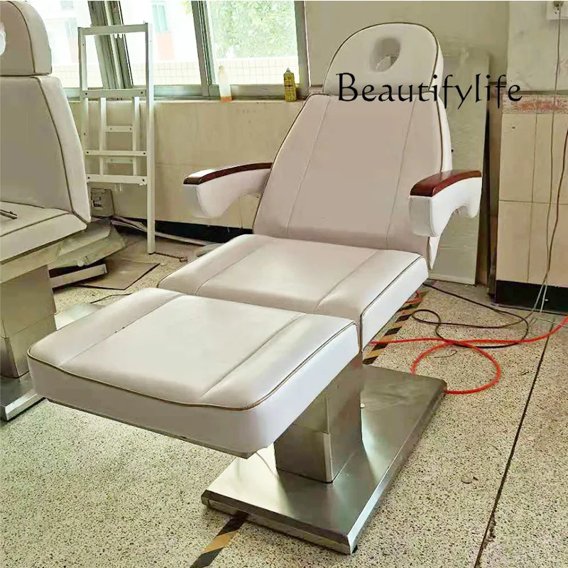 Special folding and lifting electric multi-functional embroidery bed for beauty salons