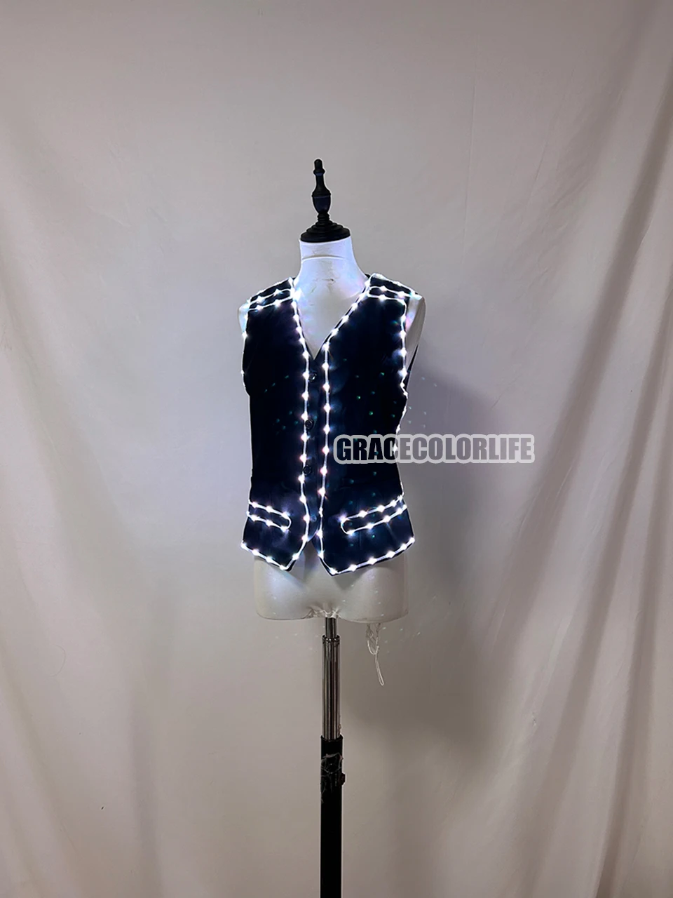 サイバーパンク カラフル LED グローベスト バー DJ シンガー パーティー衣装 LED 光るステージショー衣装 ナイトクラブイベント用