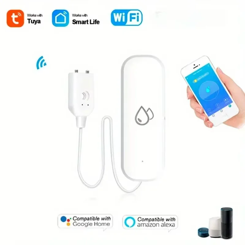 Graffiti WiFi wireless intelligent water level sensor, kitchen bathroom water leakage detection and alarm