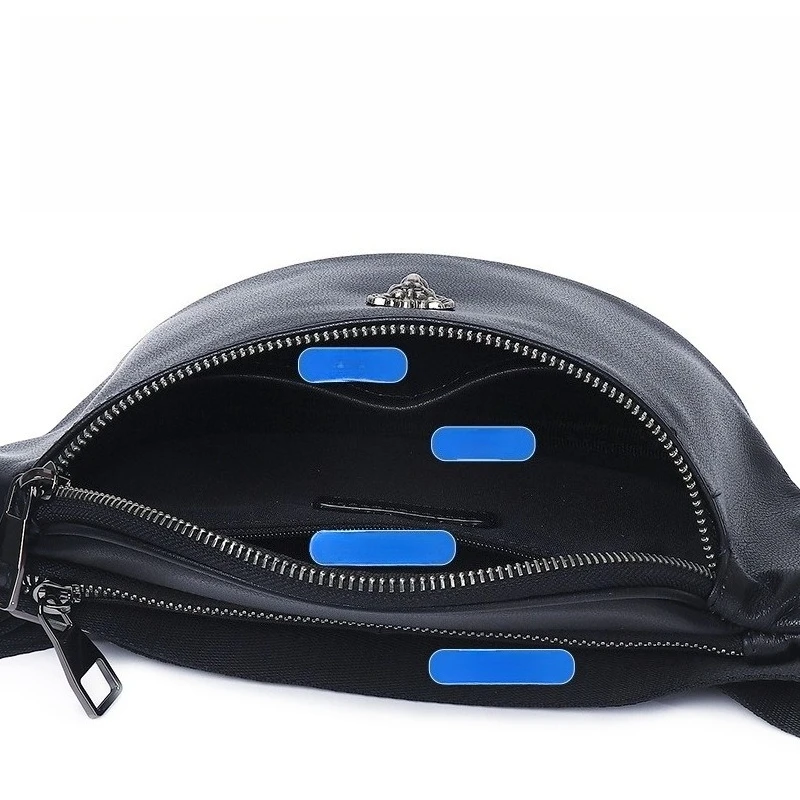 حقيبة صدر من الجلد الطبيعي حقيبة كروس رياضية للرجال متعددة الوظائف حقيبة خصر للرجال راقية