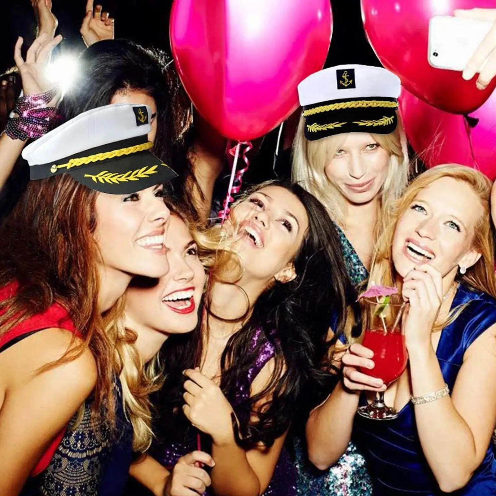 Adult Yacht Sailor Captain Hat 1 Pc Adjustable Party Hat Costume Headwear Dressing Event Stylish Accessories For Men Women
