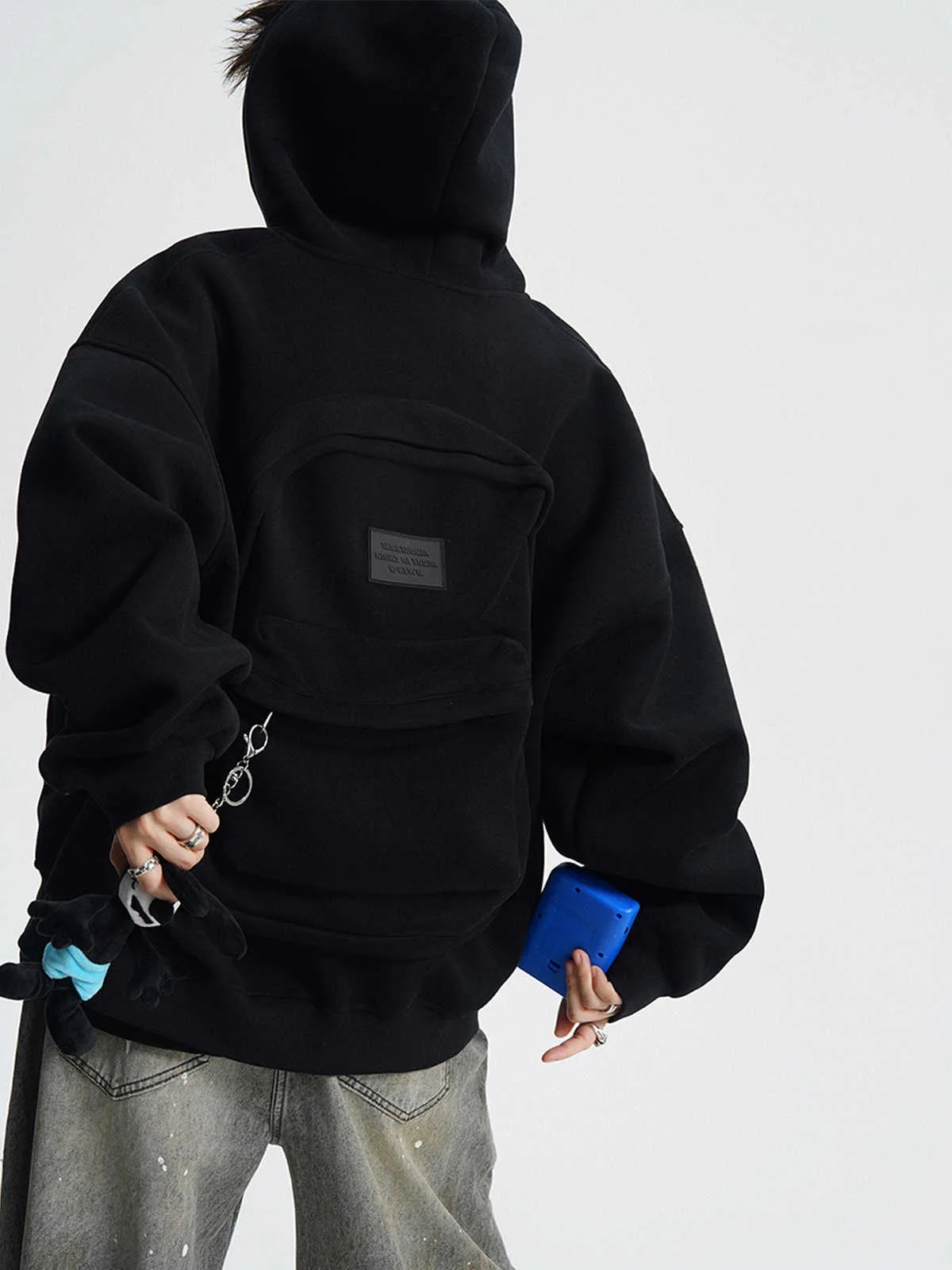 

Повседневная черная толстовка-худи Bapa свободного кроя, весенне-осенняя, в уличном стиле, модный открытый кардиган для пар