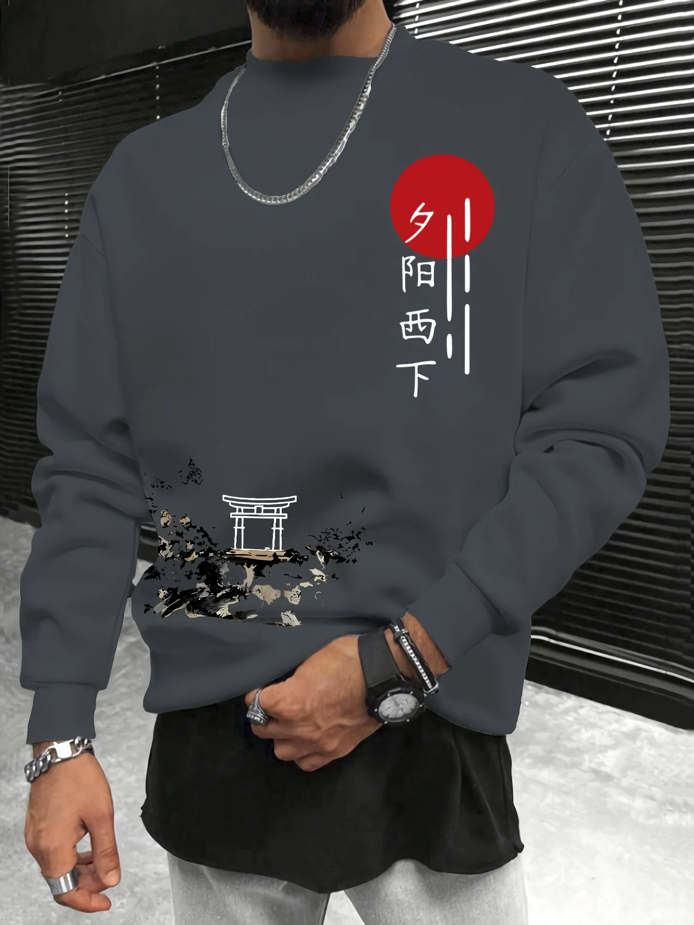 سترة بقلنسوة رجالية جديدة لربيع وخريف 2025 برقبة دائرية هي ملابس كلاسيكية للرجال مع طباعة ثلاثية الأبعاد غير رسمية وعصرية