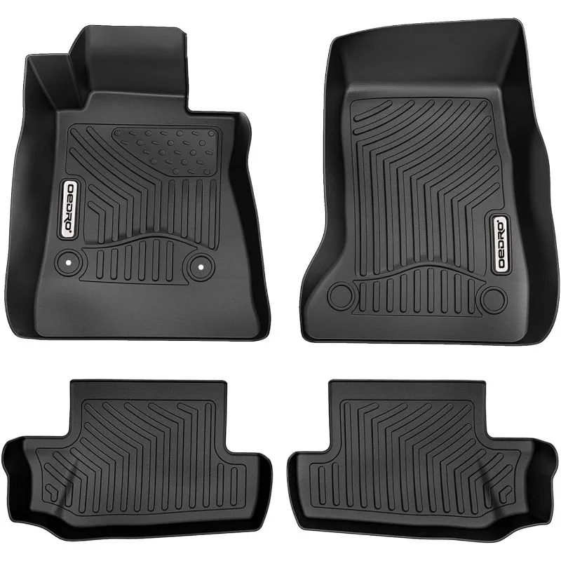 

US Floor Mats Fit for 2016-2024 Chevrolet Camaro, Unique Black TPE All-Weather Guard Includes 1st and 2nd Row: Front, Rear, Full