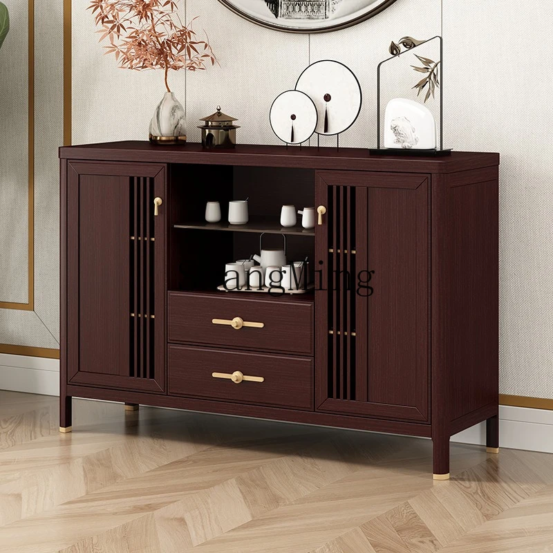 

ZYY new Chinese style all solid wood integrated wall household kitchen locker simple living room tea cabinet