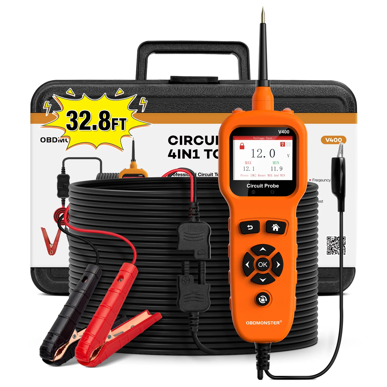 

New V400 Diagnostic Tool New Car Circuit Tester Fuel Injector Tester Multimeter with Short Circuit protection Battery Tester