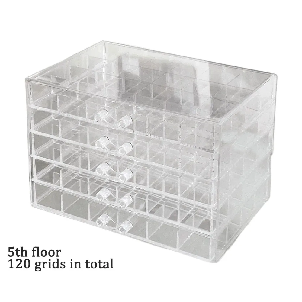 

120Grids Jewelry Storage Box Drawer Style Dustproof Jewelry Transparent Box Necklace Bracelets Acrylic Nail Art Organizer Box