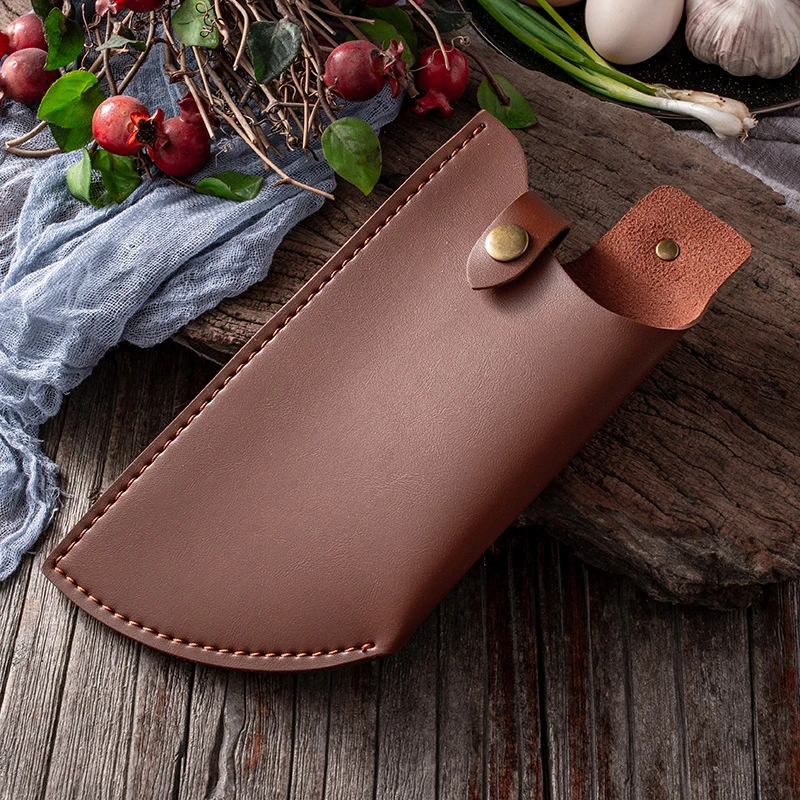 1PC Chef Knife Sheath Butcher Kitchen Tools PU Leather Sheath Protective Cover Case Portable Tactical Outdoor Knife Case