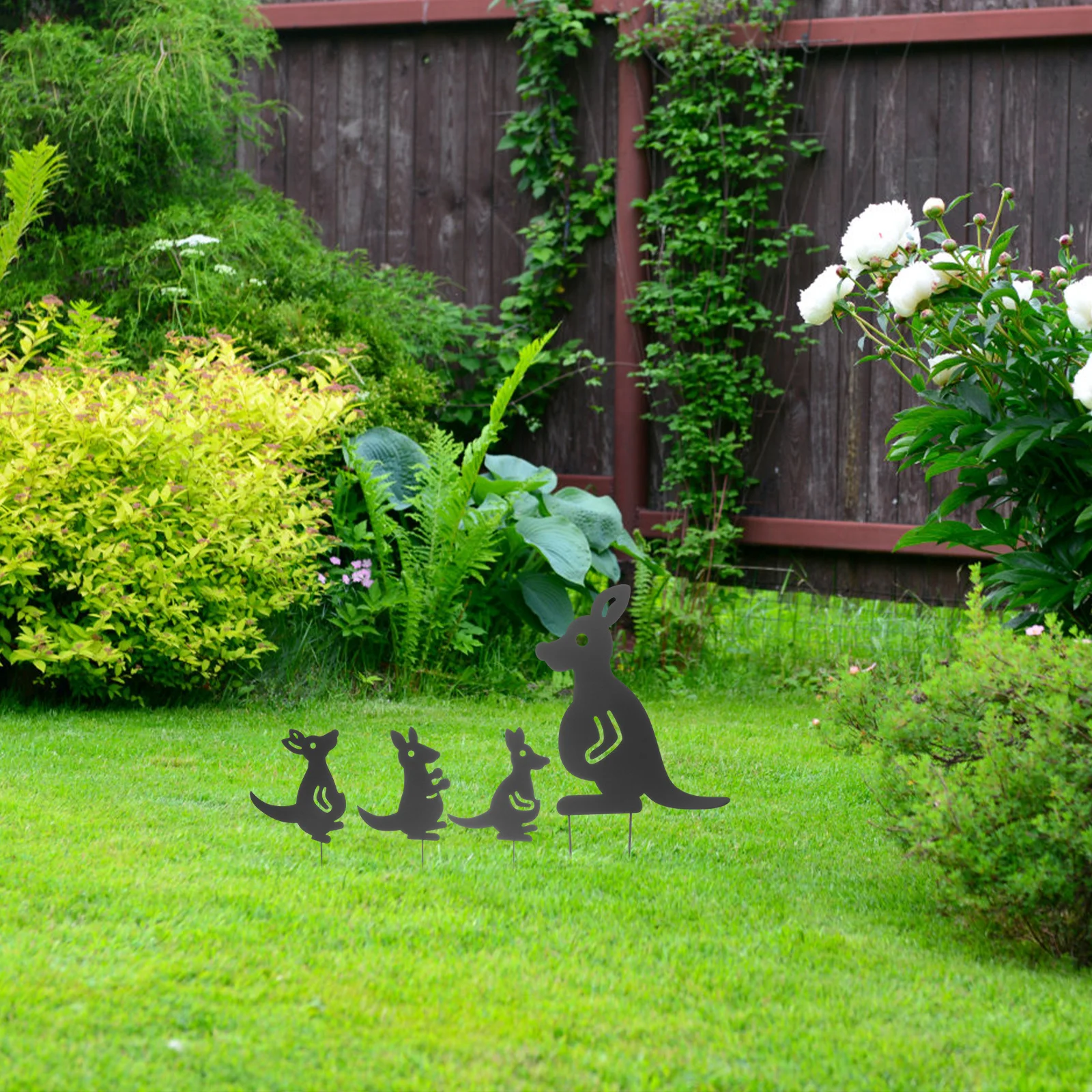 

4Pcs Garden Stake Iron Animal Decoration Classic Color Durable Outdoor Yard Patio Lawn Ground Insert Ornament Yard Stake Decor