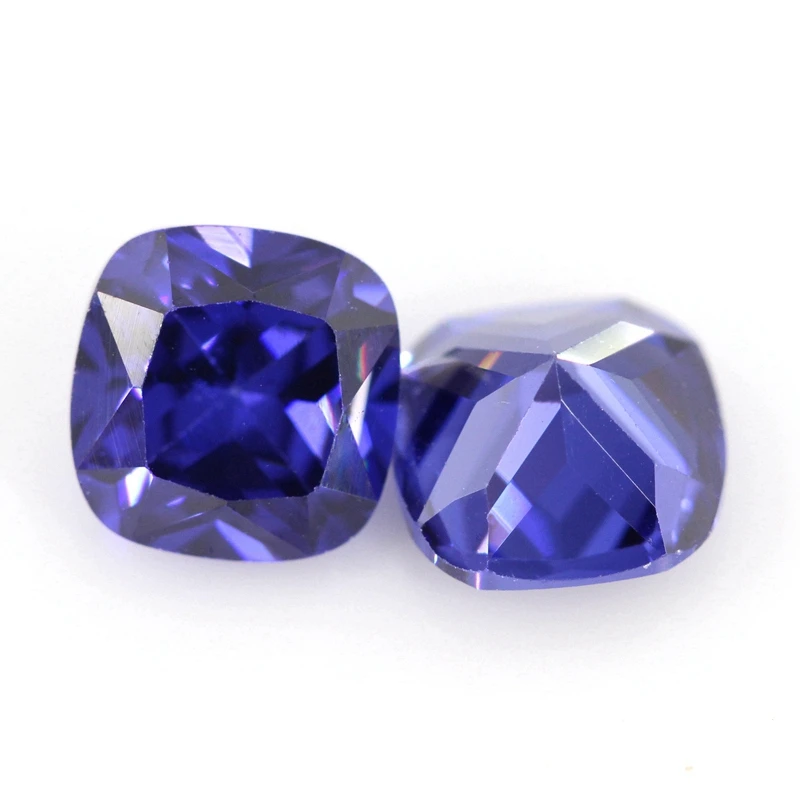 Grande gemma di zaffiro blu Tanzanite naturale 12.0mm 6.0Cts taglio cuscino VVS pietra preziosa sciolta per gioielli fai da te