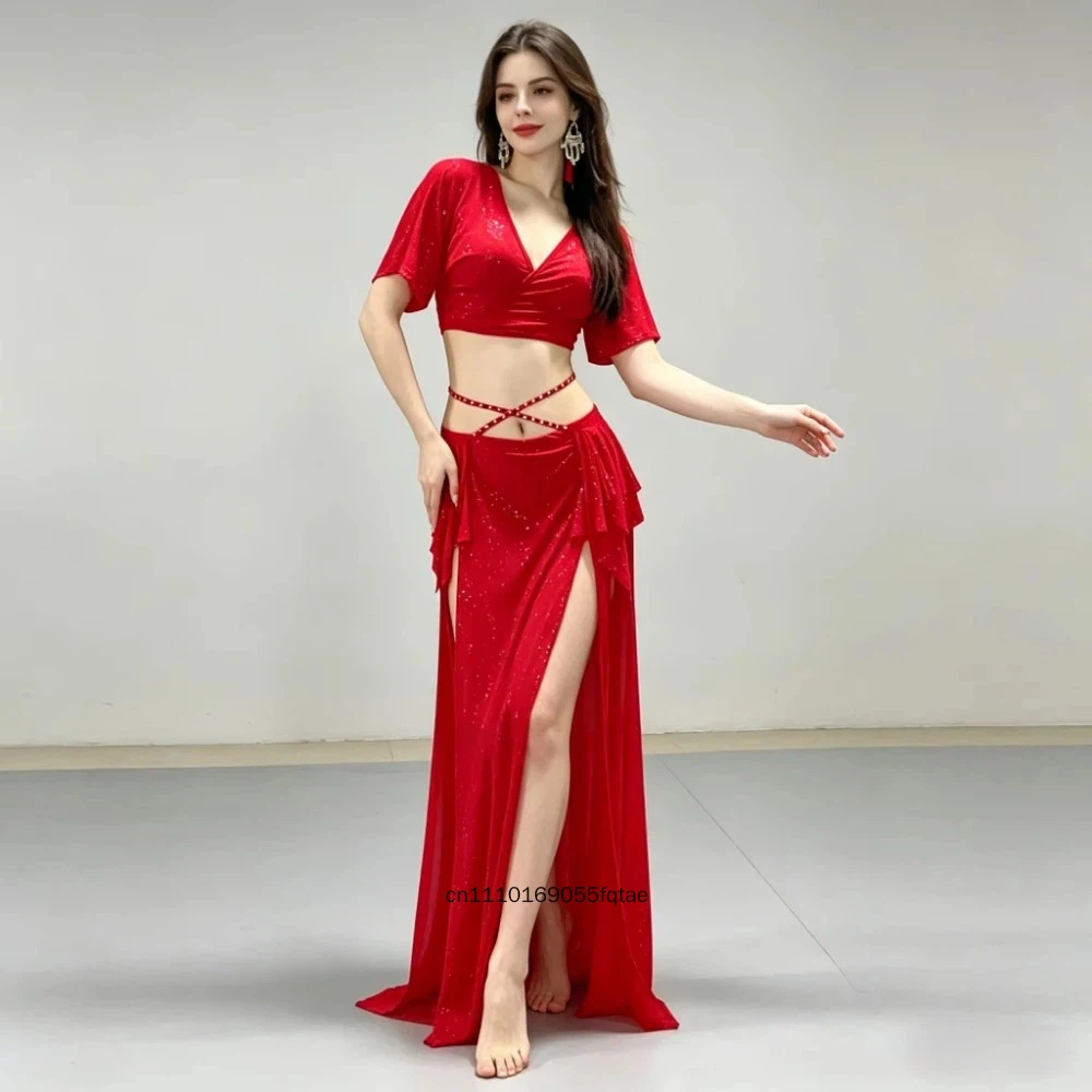 

Luxury Mesh Belly Dance Costume Set Women Original Design Practice Class Uniform Autumn Winter New Arrival Dancewear
