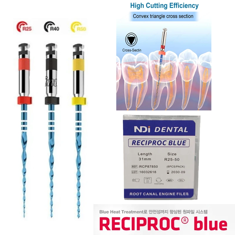 

2 коробки/лот NDI Стоматологические возвратно-поступательные синие эндодонтические файлы, активируемые нагревом, для использования с одним двигателем, 21/25/31 мм, стоматологический инструмент