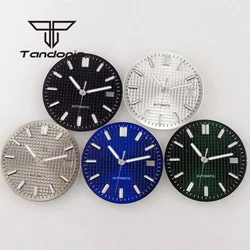 31mm Multicolor Sterile Watch Grid Dial Face Baton Marks Date Display Window Silver Hands Set Fit NH35 NH36 Automatic Movement