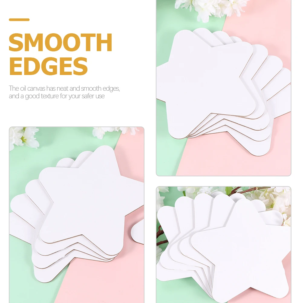 

10pcs Star Shaped Oil Painting Board Blank Canvases Acrylic Painting Artist Panels Drawing Board Cotton Material Smooth Edges