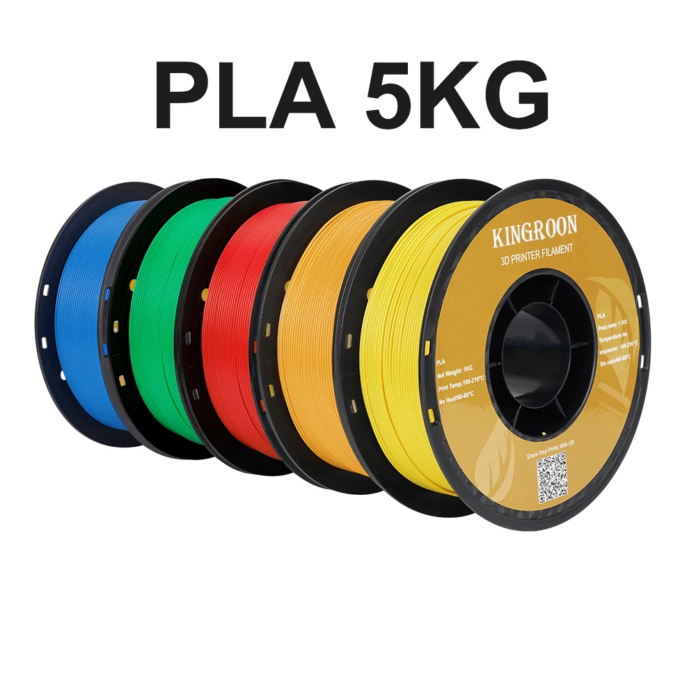 KINGROON 5KG PLA TPU PETG Filament Mix kleur 1.75mm 3D Printer Plastic Geen Bubble Spool 3D Afdrukken materialen Groothandel