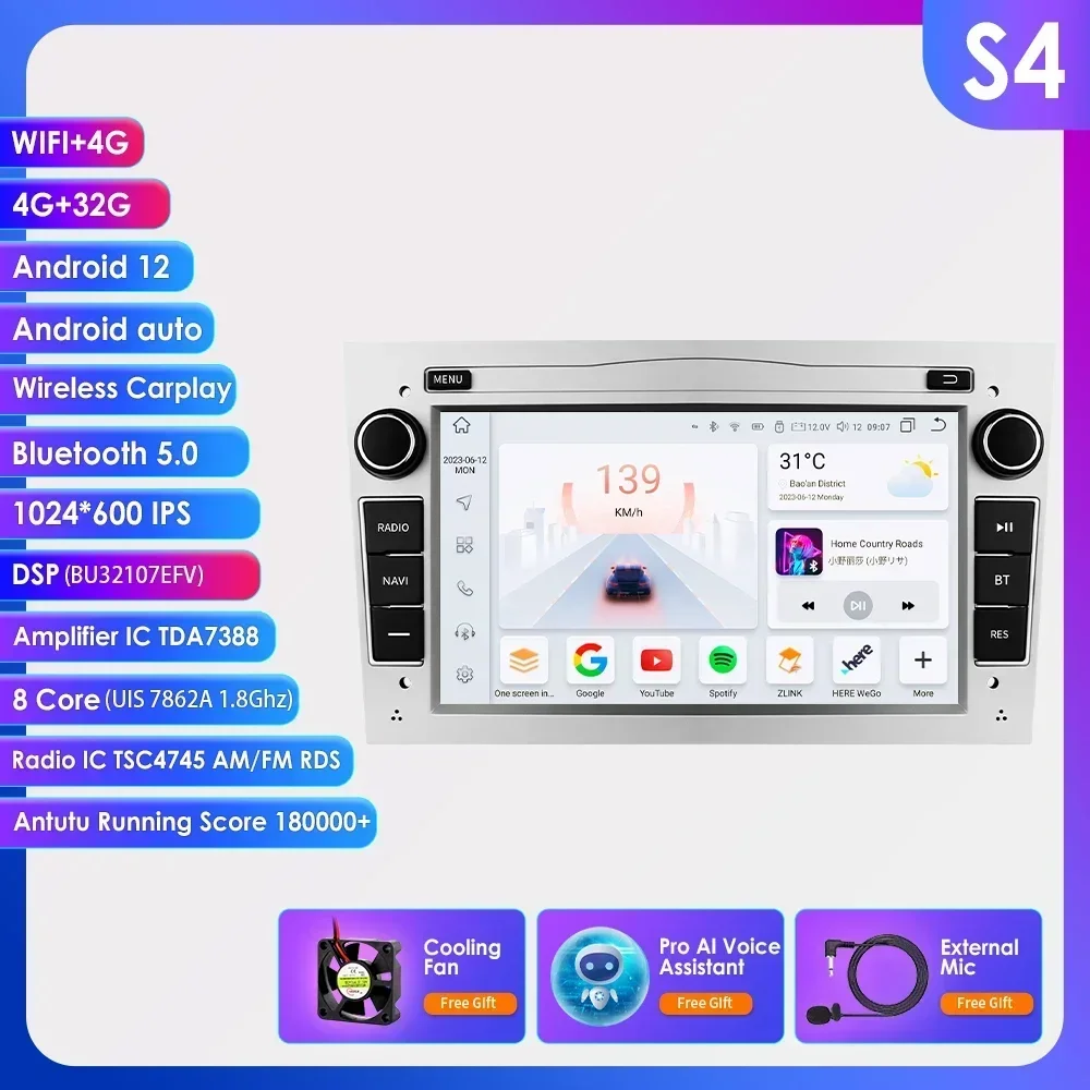 2din Autoradio Android Voor Opel Astra H Corsa C D Vauxhall Vectra Antara Zafira Vivaro Meriva Combo Signum Carplay Multimedia